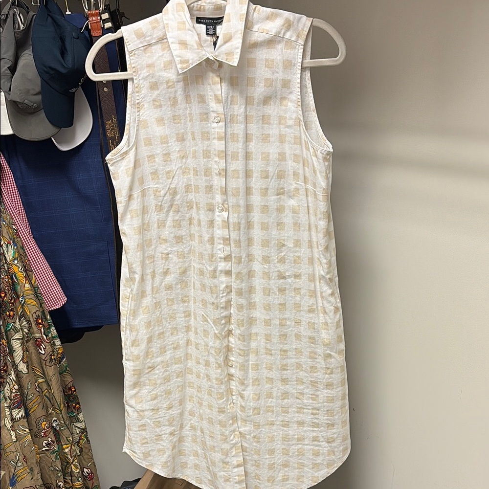 Tommy Hilfiger Sleeveless Plaid Shirt Dress